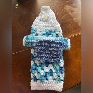 Cotton dish towel scrubby and dish cloth
